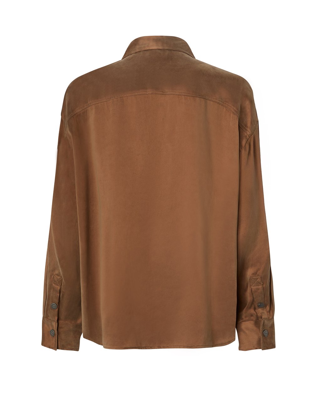 Pinko Regular Fit Cupro and Viscose Shirt Bruin