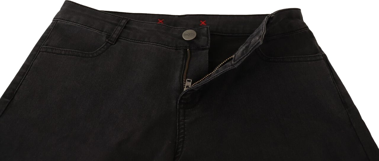 PINKO Black Cotton Stretch Skinny Mid Waist Women Denim Jeans Zwart