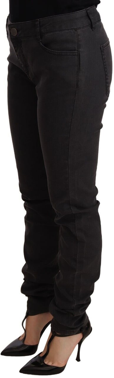 PINKO Black Cotton Stretch Skinny Mid Waist Women Denim Jeans Zwart