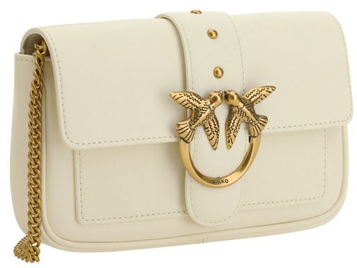 Pinko PINKO White Calf Leather Bos Taurus Shoulder Bag Wit