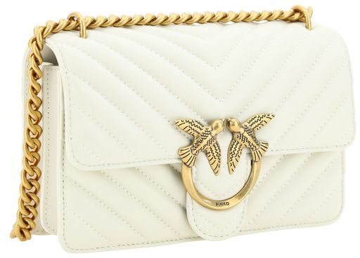 Pinko PINKO White Calf Leather Bos Taurus Shoulder Bag Wit
