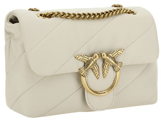 Pinko PINKO White Calf Leather Bos Taurus Shoulder Bag Wit