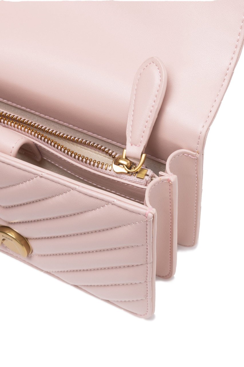 PINKO Powder Pink Love One Mini Shoulder Bag Roze