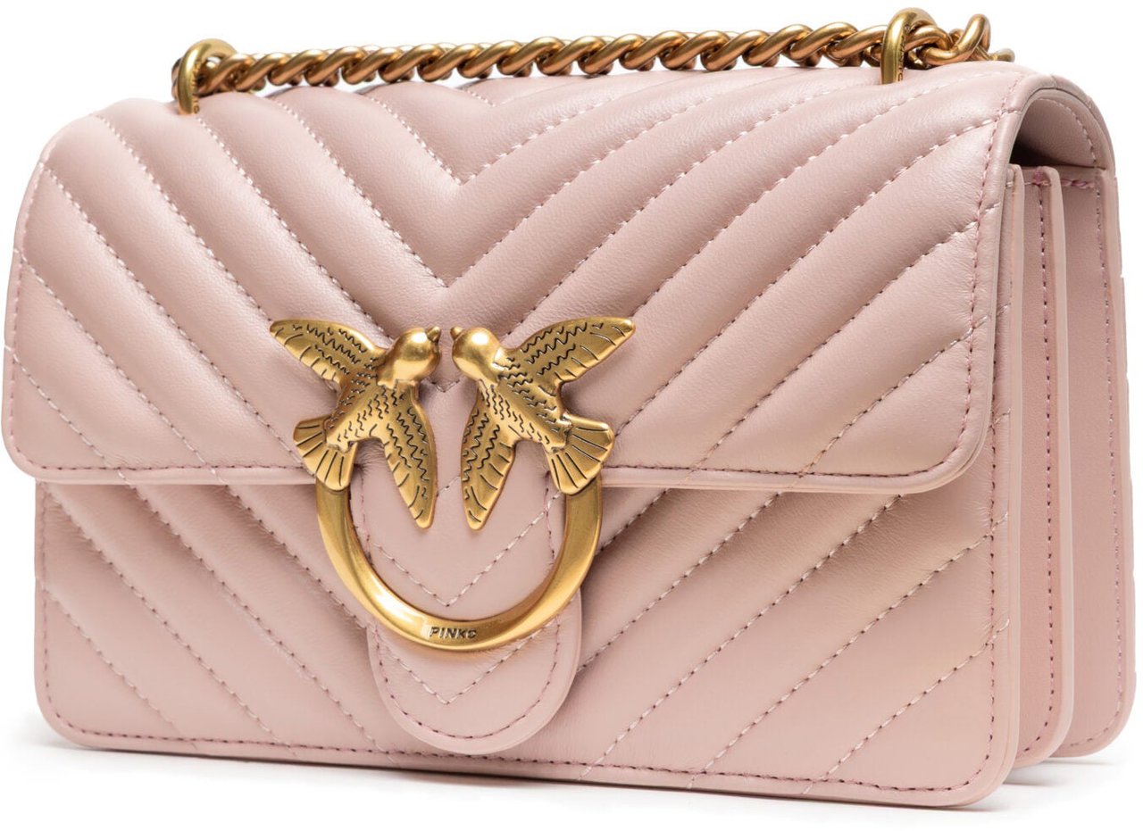 PINKO Powder Pink Love One Mini Shoulder Bag Roze