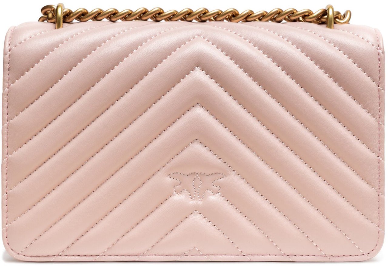 PINKO Powder Pink Love One Mini Shoulder Bag Roze