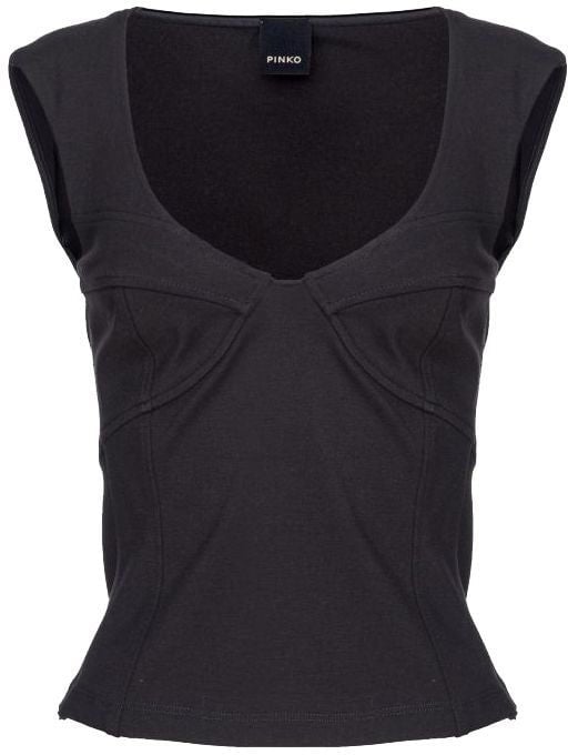 PINKO Black Nylon T-Shirt Rood