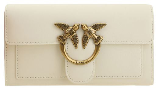 Pinko PINKO White Calf Leather Bos Taurus Shoulder Bag Roze