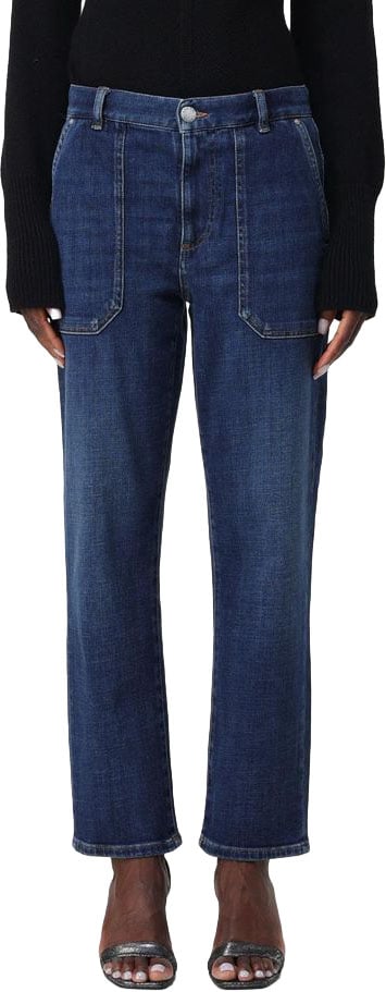 PINKO Blue Denim Straight-Leg Jeans Blauw