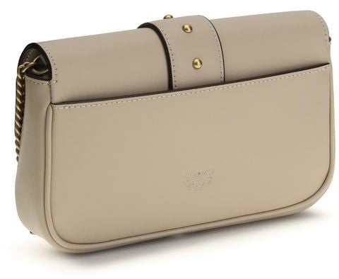 Pinko PINKO Beige Calf Leather Bos Taurus Shoulder Bag Roze