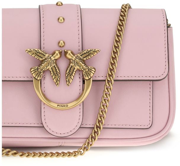 Pinko PINKO Multicolor Calf Leather Bos Taurus Shoulder Bag Roze