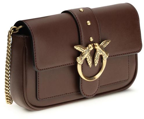 Pinko PINKO Brown Calf Leather Bos Taurus Shoulder Bag Roze