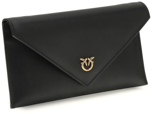 Pinko PINKO Black Calf Leather Bos Taurus Handbag Zwart