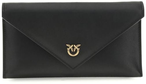 Pinko PINKO Black Calf Leather Bos Taurus Handbag Zwart