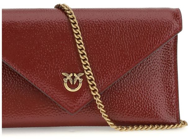 Pinko PINKO Bordeaux Calf Leather Bos Taurus Handbag Roze