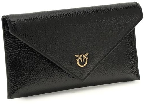 Pinko PINKO Black Calf Leather Bos Taurus Handbag Zwart