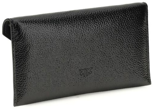 Pinko PINKO Black Calf Leather Bos Taurus Handbag Zwart