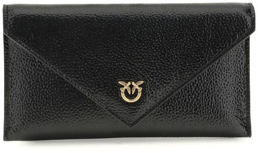 Pinko PINKO Black Calf Leather Bos Taurus Handbag Zwart