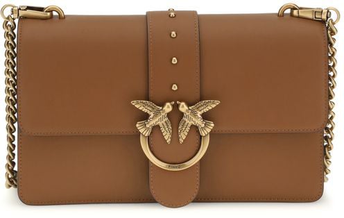 Pinko PINKO Brown Calf Leather Bos Taurus Shoulder Bag Roze