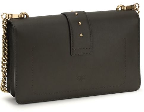 Pinko PINKO Bicolor Calf Leather Bos Taurus Shoulder Bag Roze