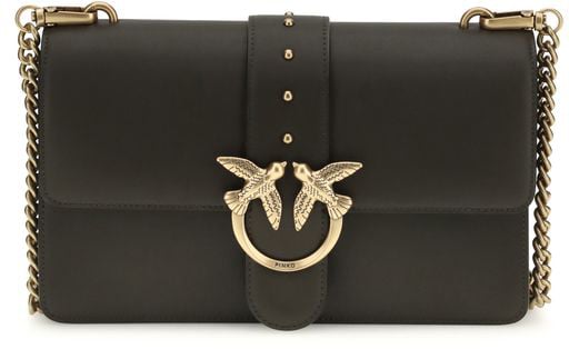 Pinko PINKO Bicolor Calf Leather Bos Taurus Shoulder Bag Roze