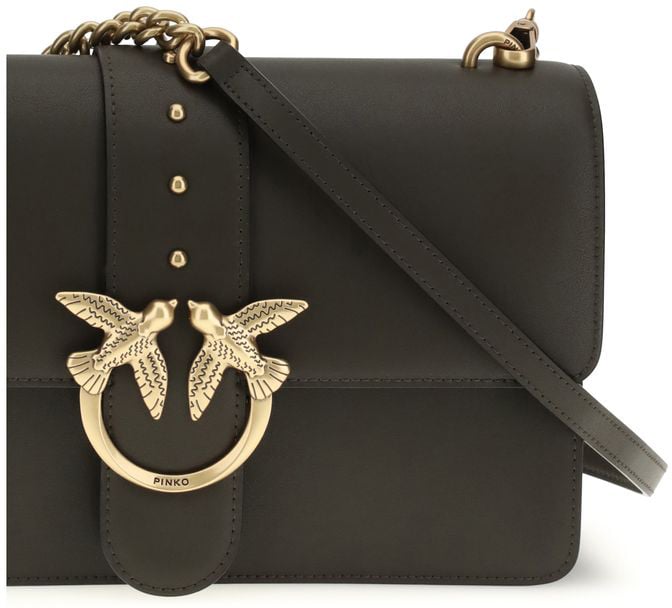 Pinko PINKO Bicolor Calf Leather Bos Taurus Shoulder Bag Roze