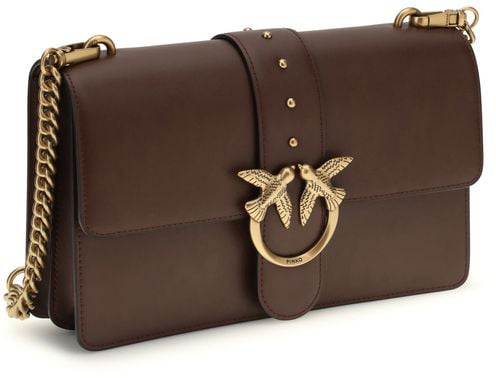 Pinko PINKO Brown Calf Leather Bos Taurus Shoulder Bag Roze