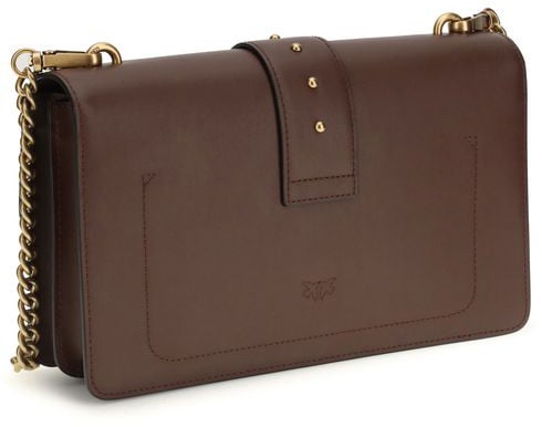 Pinko PINKO Brown Calf Leather Bos Taurus Shoulder Bag Roze