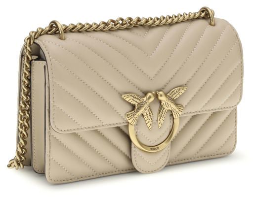 Pinko PINKO Beige Calf Leather Bos Taurus Shoulder Bag Roze