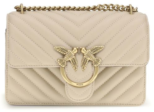 Pinko PINKO Beige Calf Leather Bos Taurus Shoulder Bag Roze