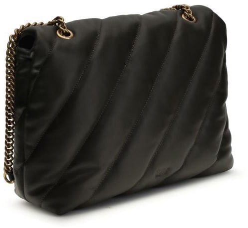 Pinko PINKO Bicolor Calf Leather Bos Taurus Shoulder Bag Roze