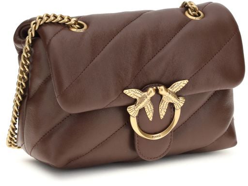 Pinko PINKO Brown Calf Leather Bos Taurus Shoulder Bag Roze