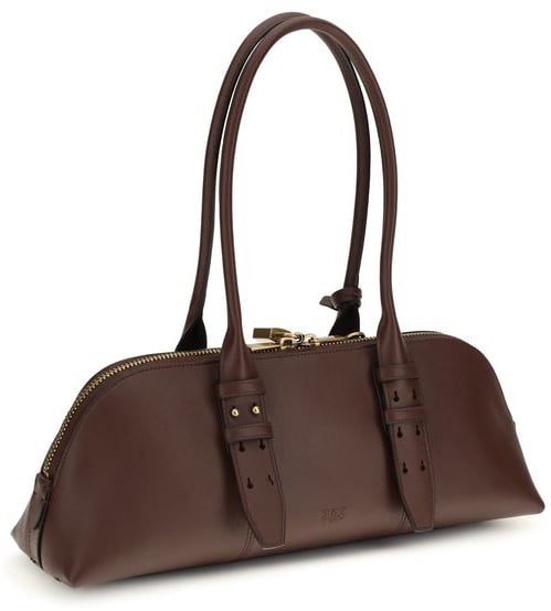 Pinko PINKO Brown Calf Leather Bos Taurus Shoulder Bag Roze