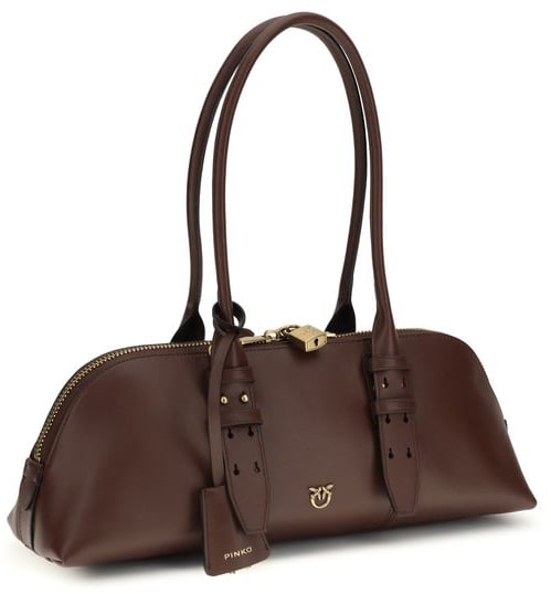 Pinko PINKO Brown Calf Leather Bos Taurus Shoulder Bag Roze