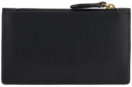 Pinko PINKO Black Calf Leather Bos Taurus Wallet Zwart