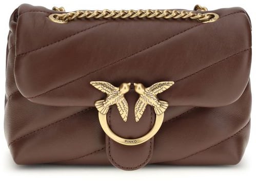 Pinko PINKO Brown Calf Leather Bos Taurus Shoulder Bag Roze