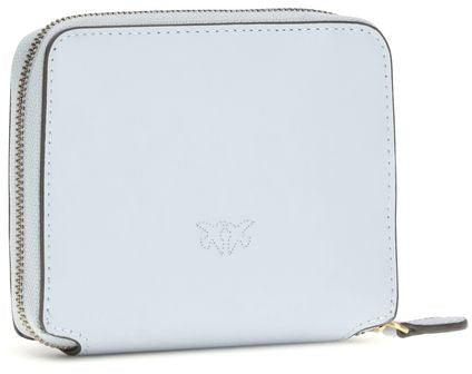 Pinko PINKO Blue Calf Leather Bos Taurus Wallet Blauw