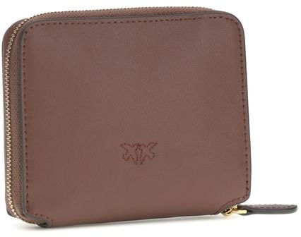Pinko PINKO Brown Calf Leather Bos Taurus Wallet Bruin
