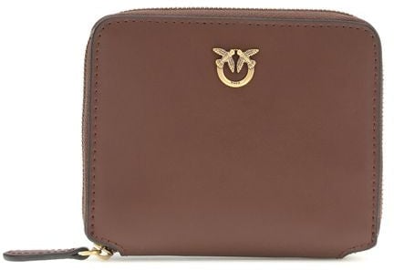 Pinko PINKO Brown Calf Leather Bos Taurus Wallet Bruin