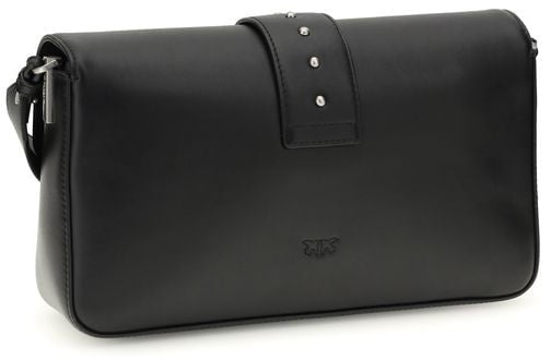 Pinko PINKO Black Leather Shoulder Bag Zwart