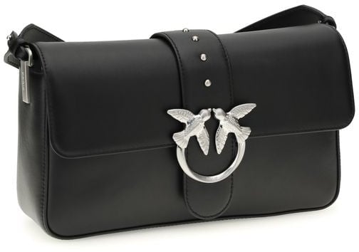 Pinko PINKO Black Leather Shoulder Bag Zwart