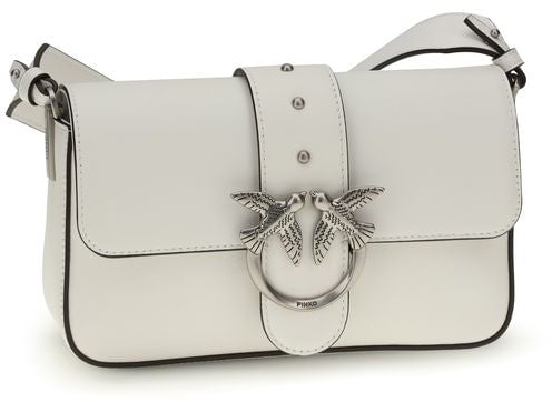 Pinko PINKO White Calf Leather Bos Taurus Shoulder Bag Roze