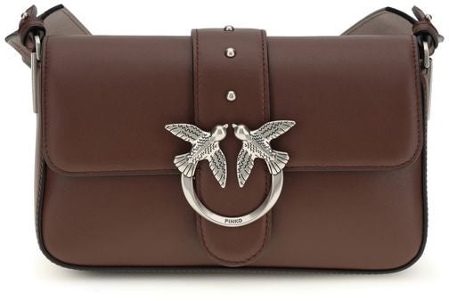 Pinko PINKO Brown Calf Leather Bos Taurus Shoulder Bag Roze