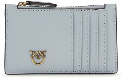 Pinko PINKO Blue Calf Leather Bos Taurus Wallet Blauw
