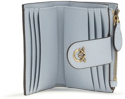 Pinko PINKO Blue Calf Leather Bos Taurus Wallet Blauw