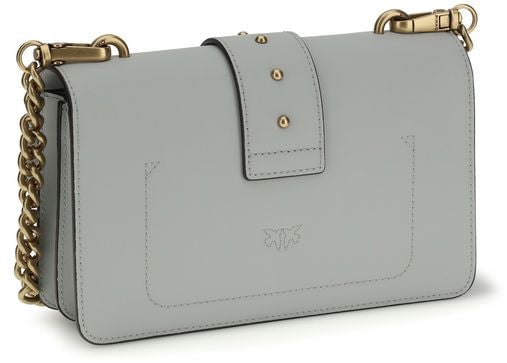 Pinko PINKO Gray Calf Leather Bos Taurus Shoulder Bag Roze