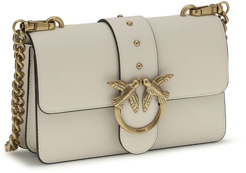 Pinko PINKO Beige Calf Leather Bos Taurus Shoulder Bag Roze