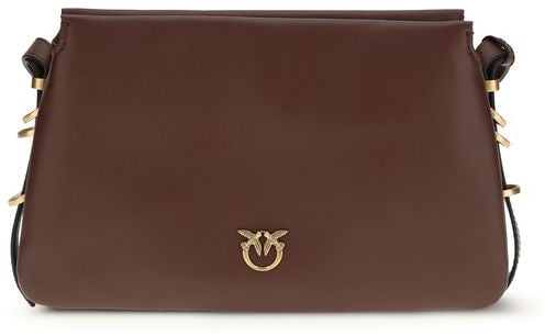 Pinko PINKO Brown Calf Leather Bos Taurus Shoulder Bag Roze