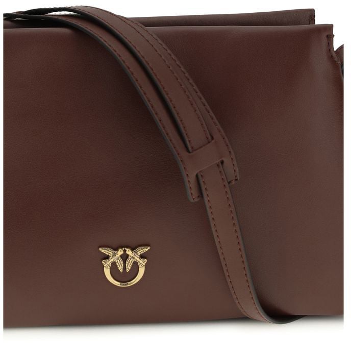 Pinko PINKO Brown Calf Leather Bos Taurus Shoulder Bag Roze