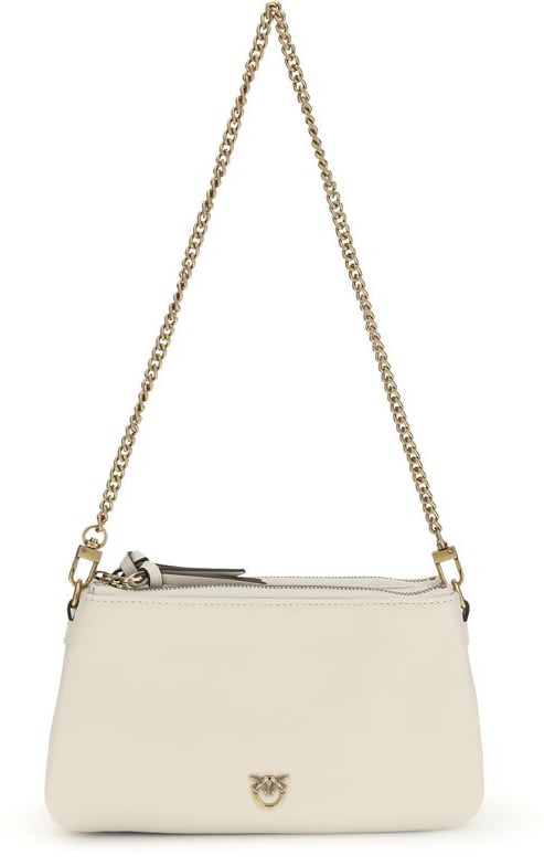 Pinko PINKO Beige Calf Leather Bos Taurus Shoulder Bag Roze