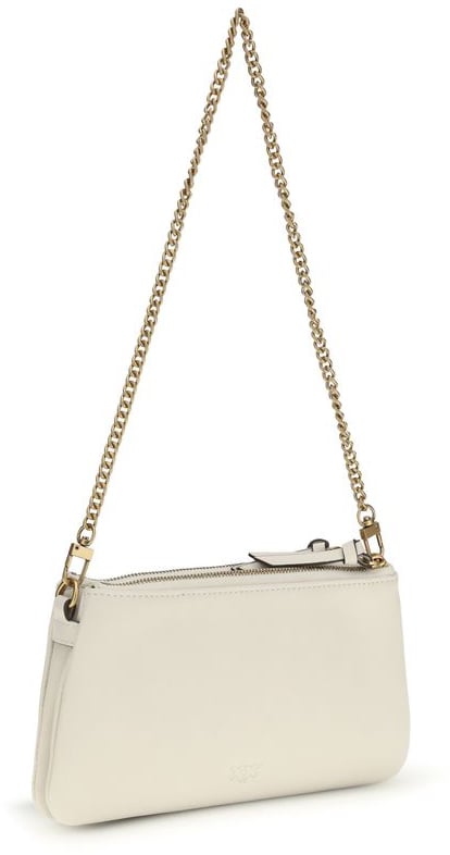 Pinko PINKO Beige Calf Leather Bos Taurus Shoulder Bag Roze